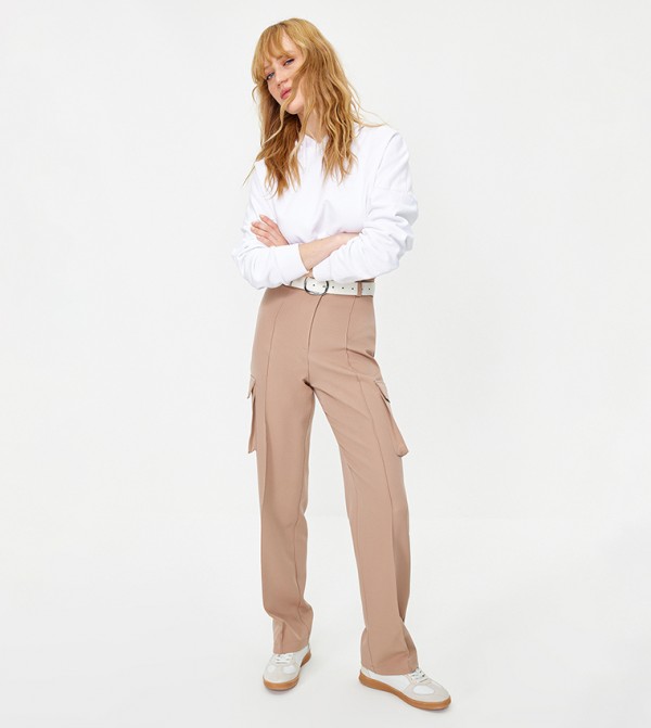 Buy Ardene High Rise Straight Fit Cargo Pants In Green