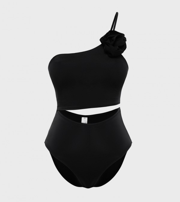 Ribbed Square Neck Tummy Control Swimsuit