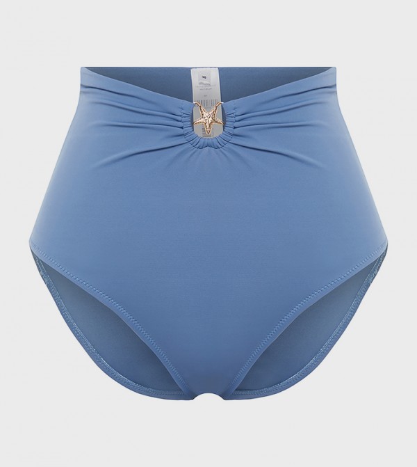 Ardene Double String High-Cut Bare Bikini Bottom in Light Blue