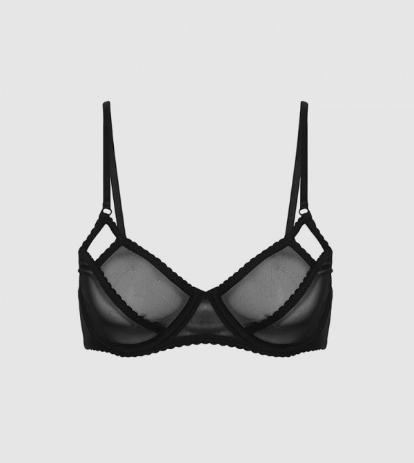 Buy 3 Pack Embroidered Lace Bras - Black/White - 42B - Bfab UAE