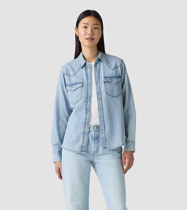 Washed Long Sleeves Denim Shirt