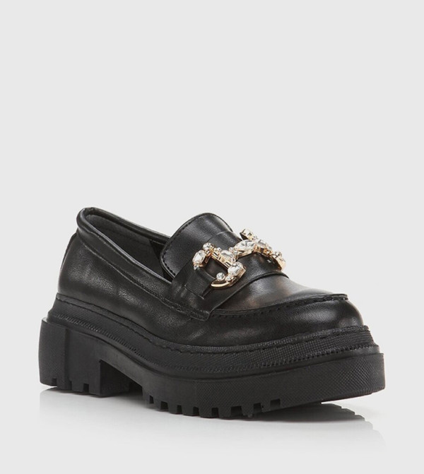 Yaya Washed Black Sneakers with Laces main image 1