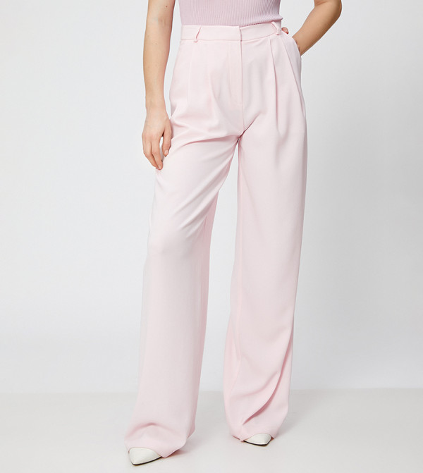 Solid Pleated Trousers
