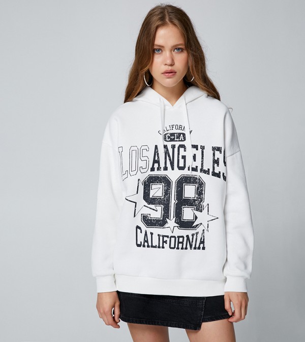 Varsity Print Long Sleeves Hoodie