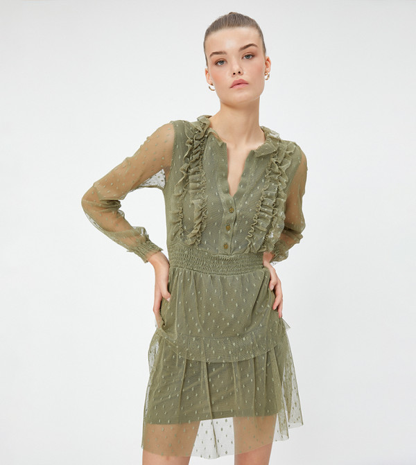 فستان ميني بكشكشة 