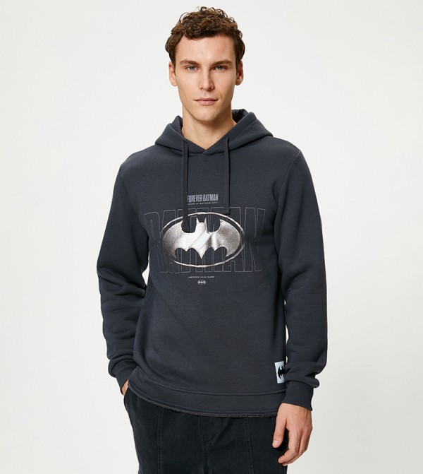 Batman Licensed Printed Long Sleeves Hoodie