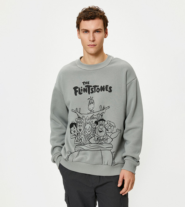 سويتشيرت بأكمام طويلة بطبعة فلينستون مرخص