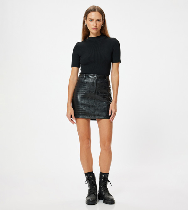 Faux Leather Mini Skirt