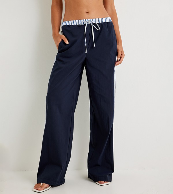 Striped High Waist Wide Leg Pants