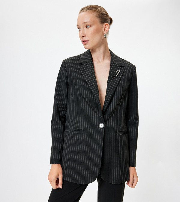 Striped Long Sleeves Blazer