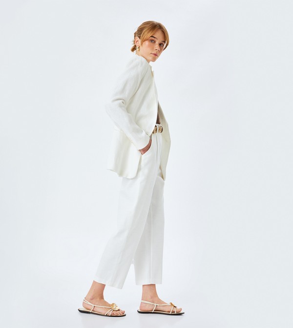 Solid Carrot Fit Trousers