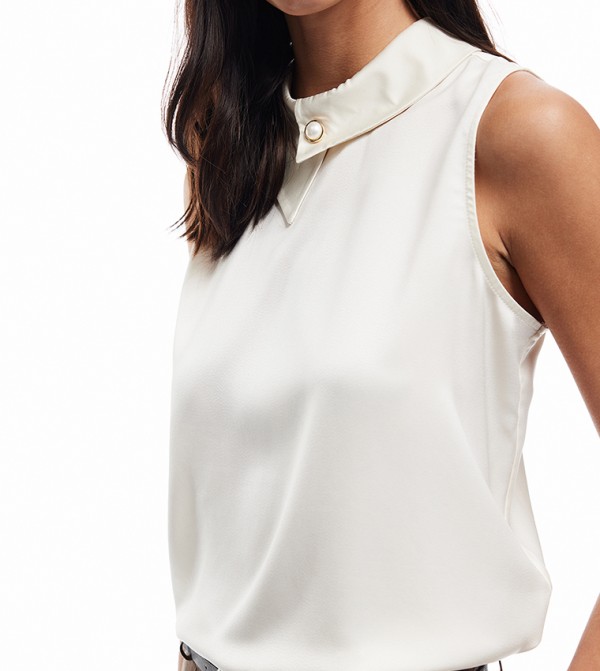 Solid Sleeveless Satin Top