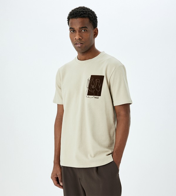 Embroidered Crew Neck T-Shirt