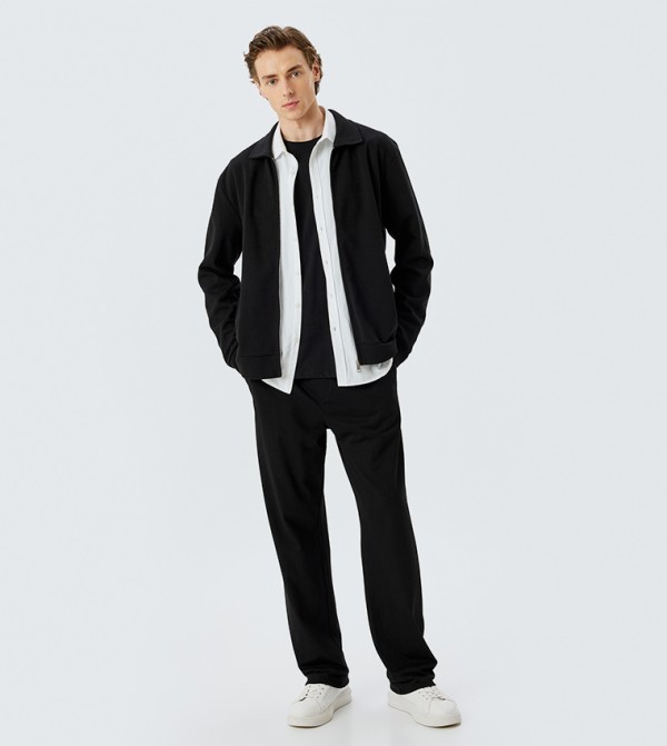 Solid Drawstring Waist Sweatpants