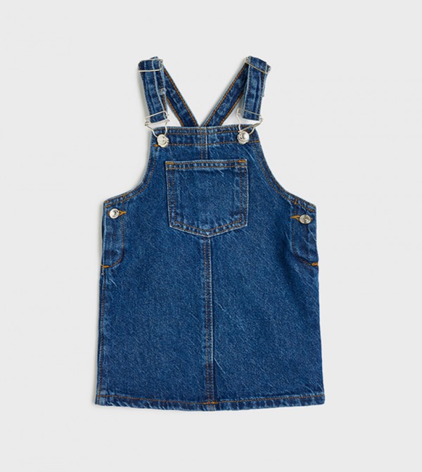 Faded Denim Pinafore Dress