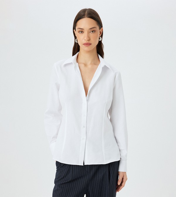 Solid Long Sleeves Poplin Shirt