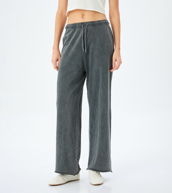 Faded Effect Drawstring Waist Sweatpants