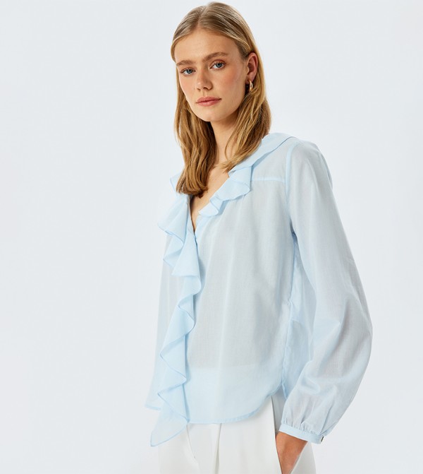 Long Sleeves Ruffle Shirt