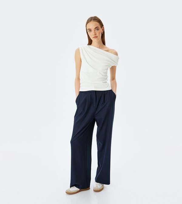 Draped Asymmetric Shoulder Top