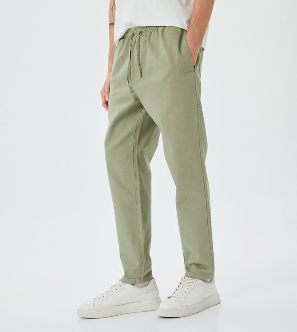 Mid Rise Drawstring Waist Trousers