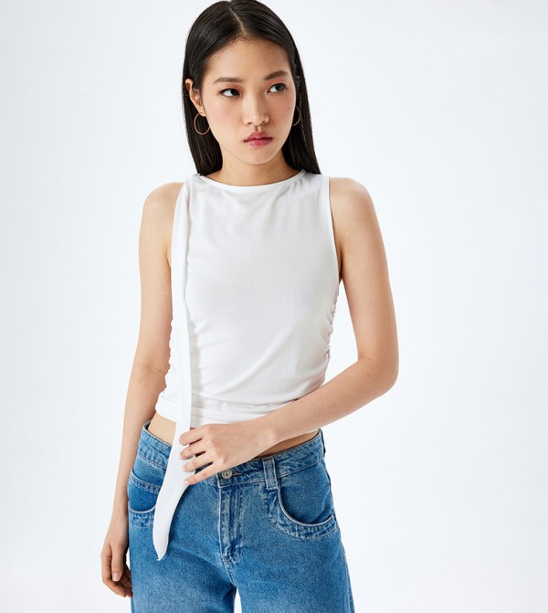 Ruched Side Sleeveless Top
