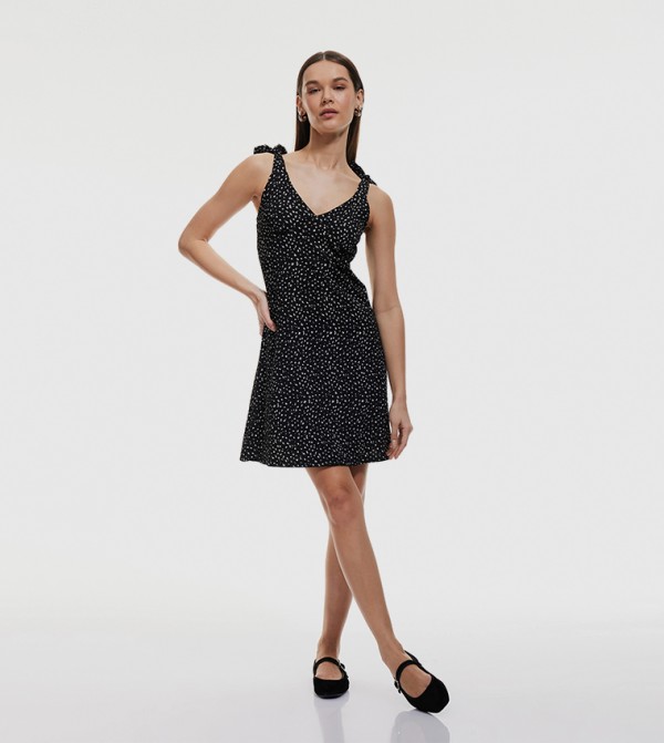 Printed Sleeveless Mini Dress