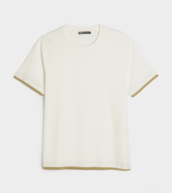 Contrast Trim Short Sleeves T-Shirt