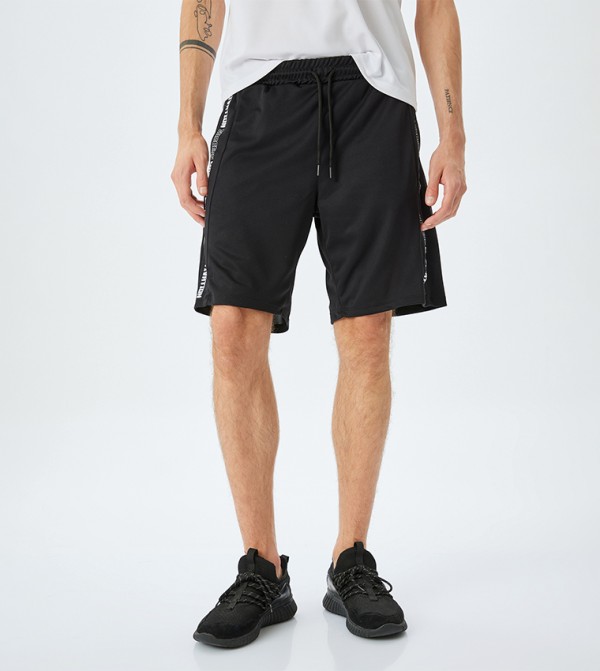 Printed Drawstring Waist Active Shorts