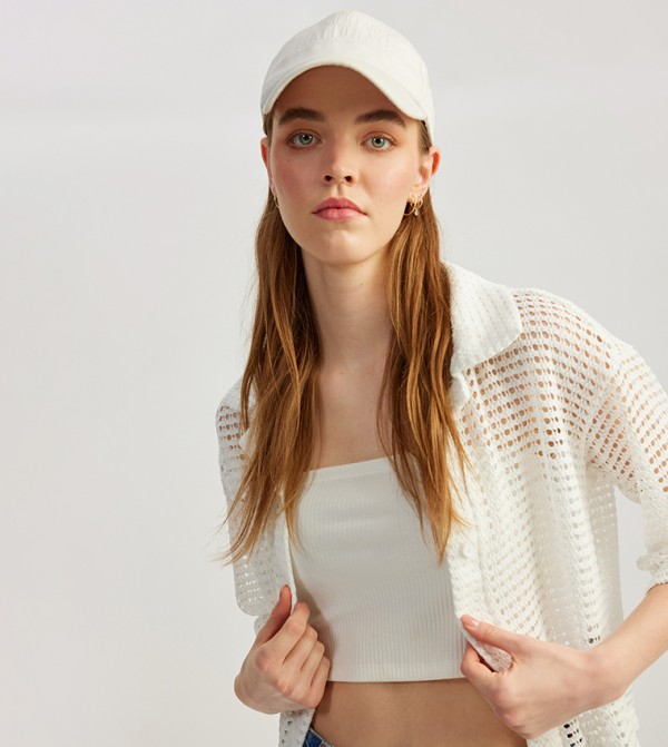 Openwork Short Sleeves Shirt