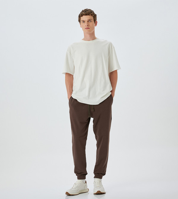 Solid Drawstring Waist Joggers