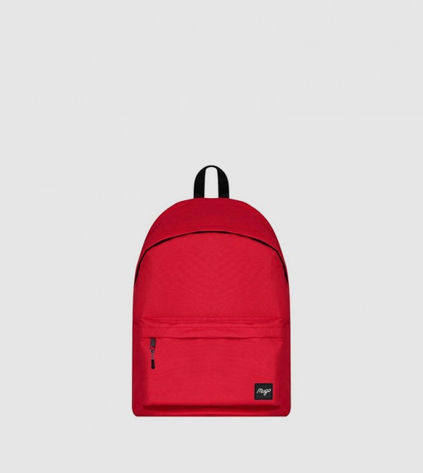 Badge Detail Zippered Backpack