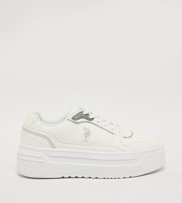 CAROLINE Logo Printed Low Top Lace Up Sneakers