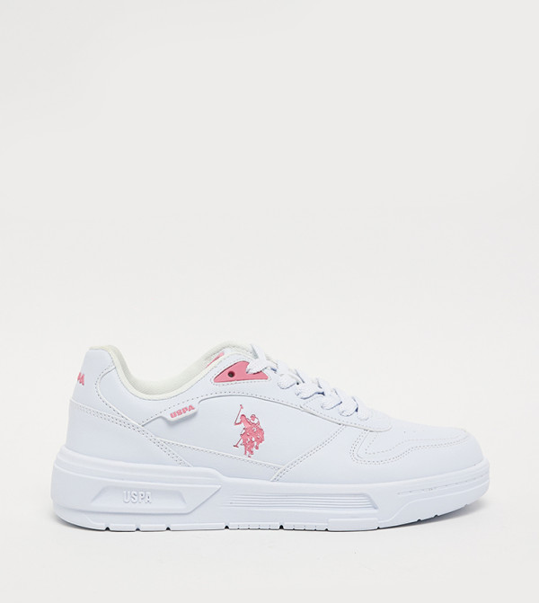 REKE Logo Printed Low Top Lace Up Sneakers