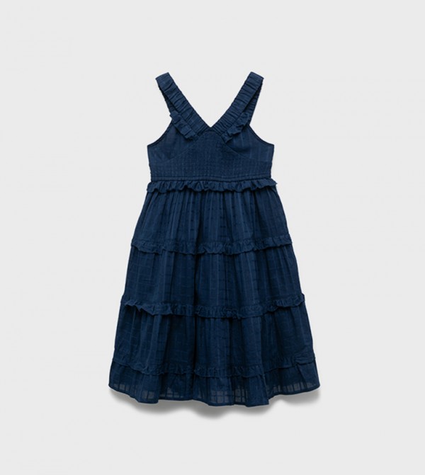 Textured Sleeveless Midi Dress
