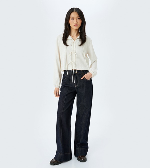 Textured Long Sleeves Top