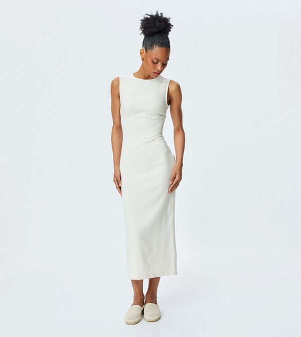 Ribbed Sleevesless Midi Dress