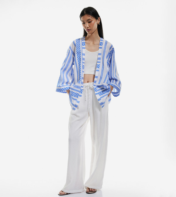 Patterned 3/4 Sleeves Kimono