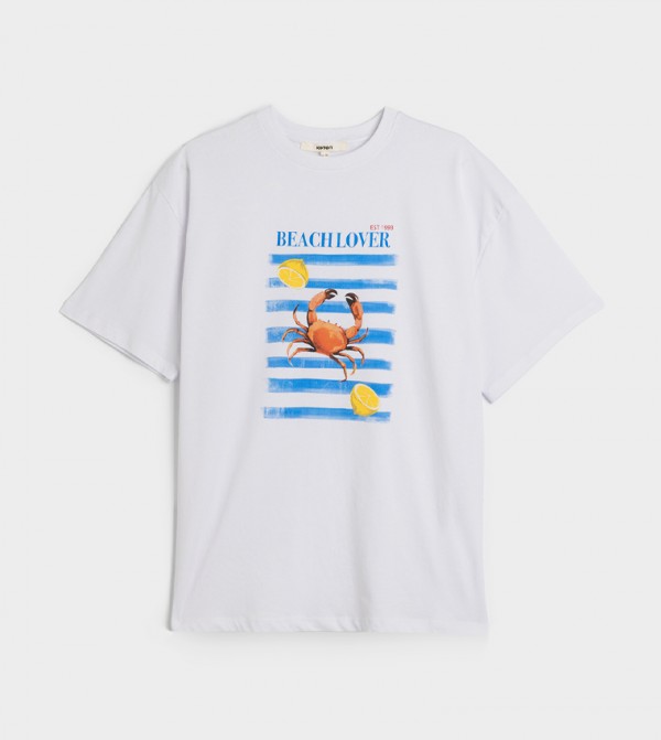 Printed Short Sleeves Oversized T-Shirt