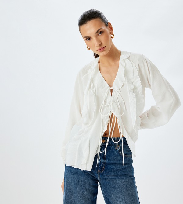 Ruffled Long Sleeves Top