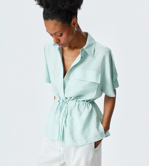 Textured Short Sleeves Shirt