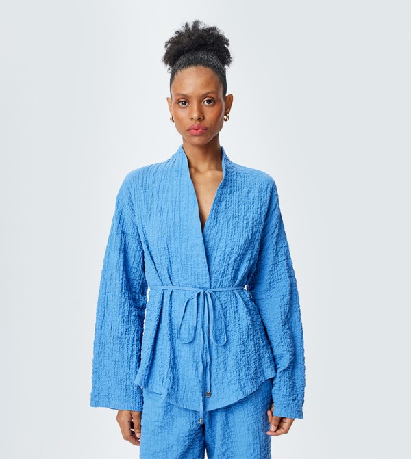 Textured Belted Kimono