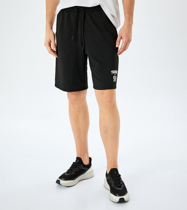 Printed Drawstring Waist Active Shorts
