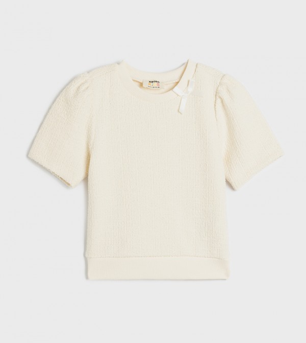 Textured Short Sleeves Top