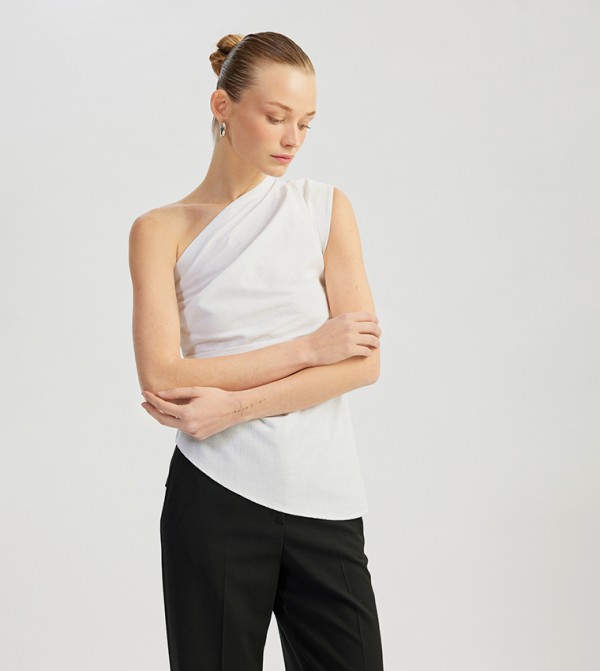 Draped One Shoulder Top
