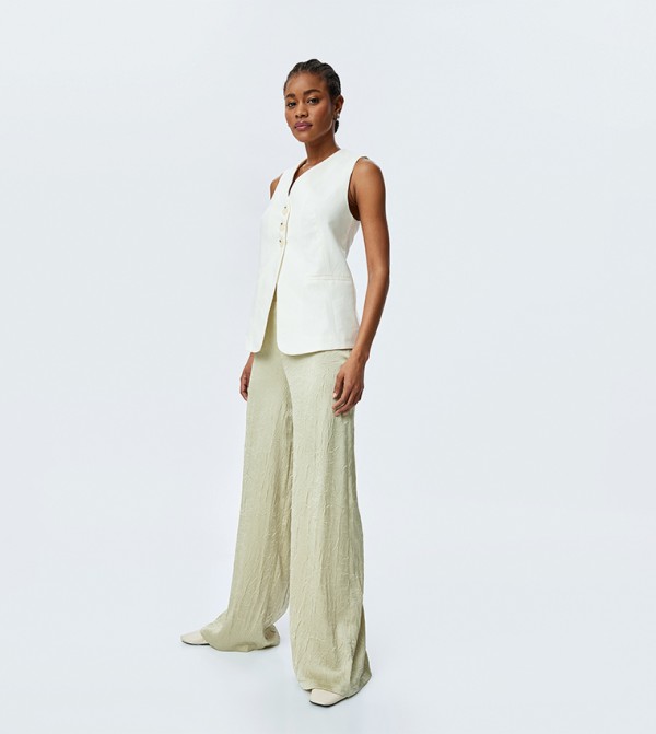 Textured Satin Palazzo Pants