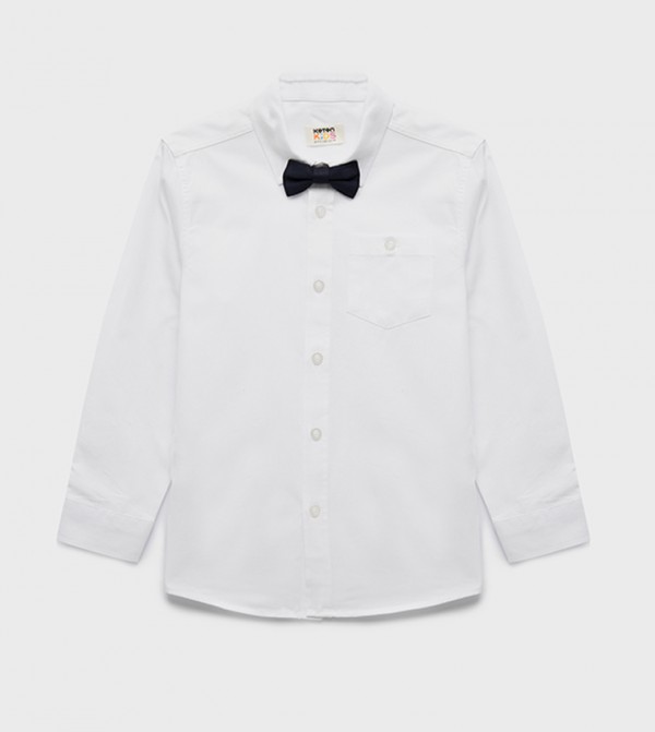 قميص سادة كم طويل 