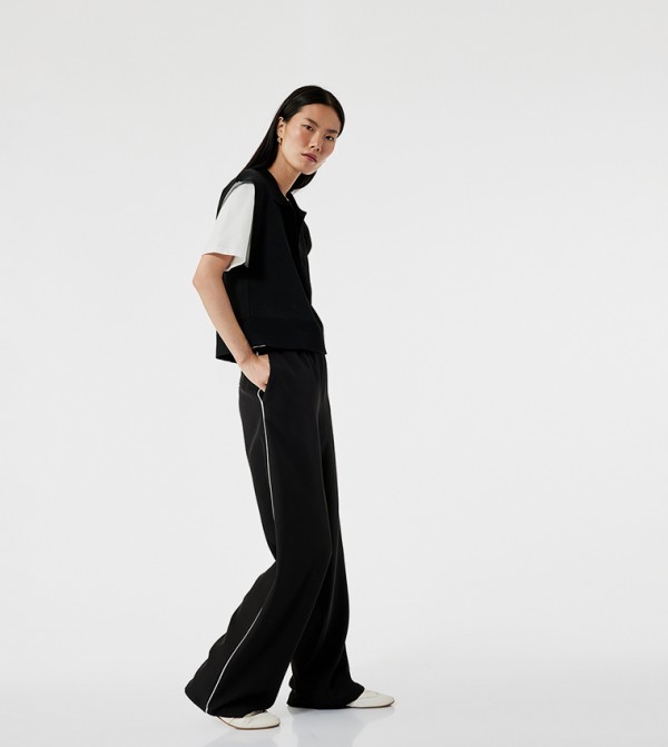 Side Striped Elastic Waist Trackpants