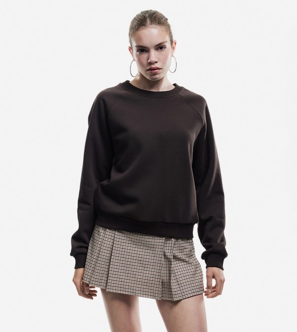 Solid Long Sleeves Oversized Sweatshirt