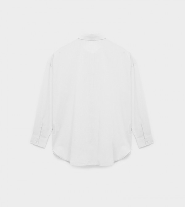 Solid Long Sleeves Oversized Shirt