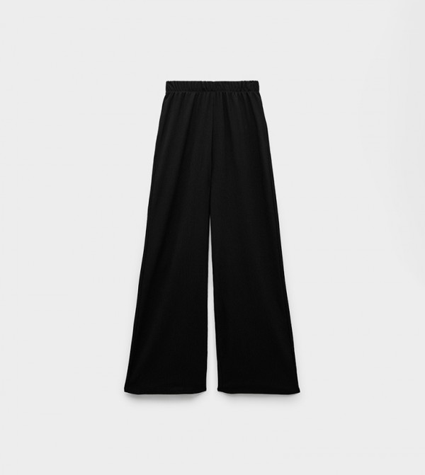 Elastic Waist Wide Leg Pants